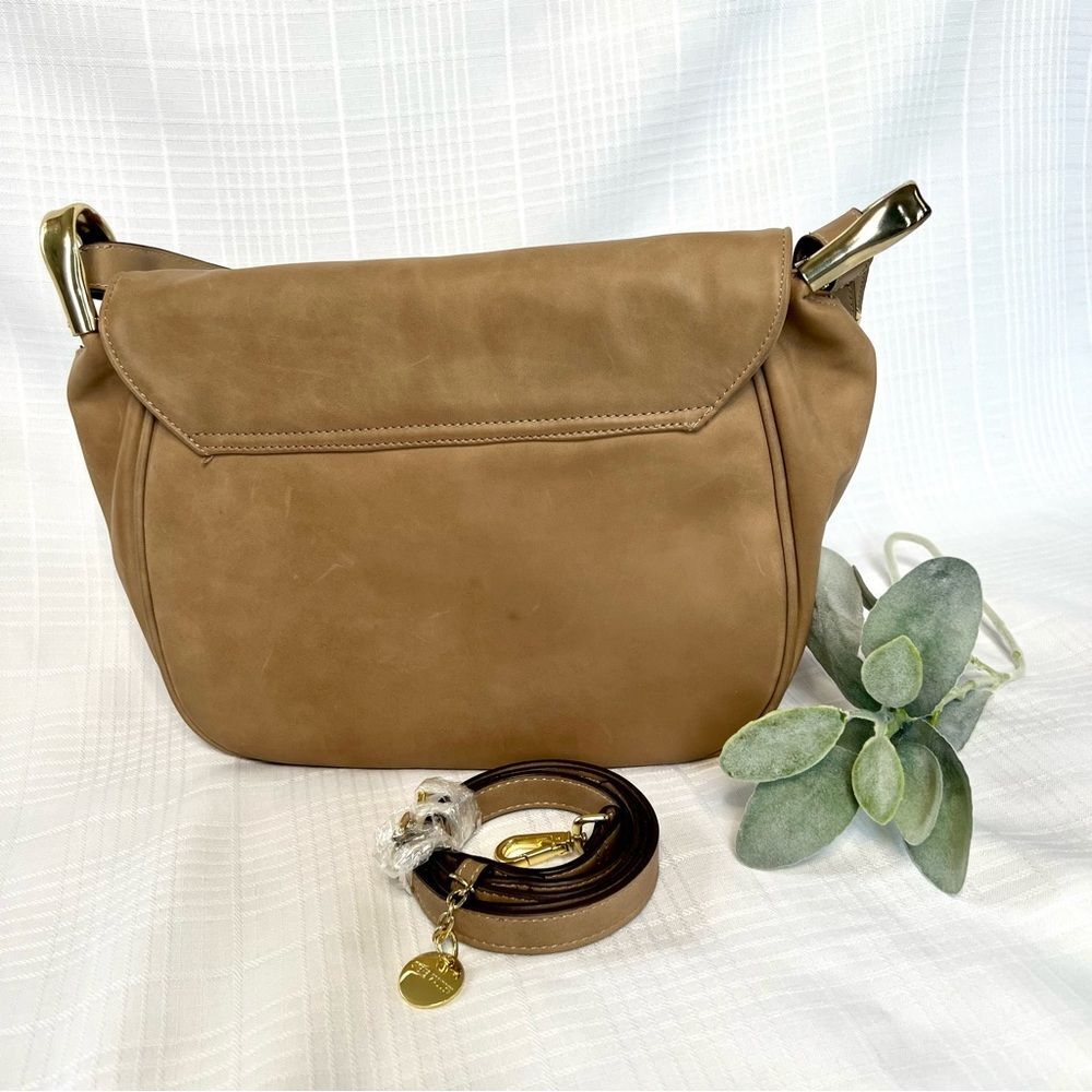 Steve Madden Vegan Flap Messenger Crossover Mocha Tan Shoulder Bag Purse - Picture 4 of 16